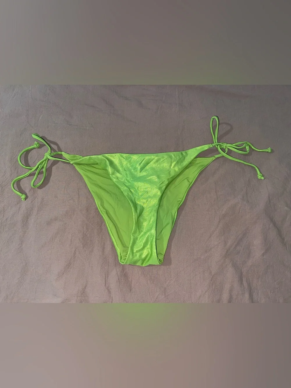 Urban Outfitters Lime Green Shimmery Triangle Swim Top - Picture 6 of 11